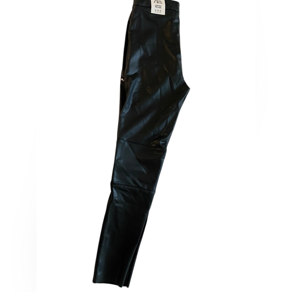 Zara Faux Leather Moto Legging – Mid Rise – Size M - Picture 4 of 9